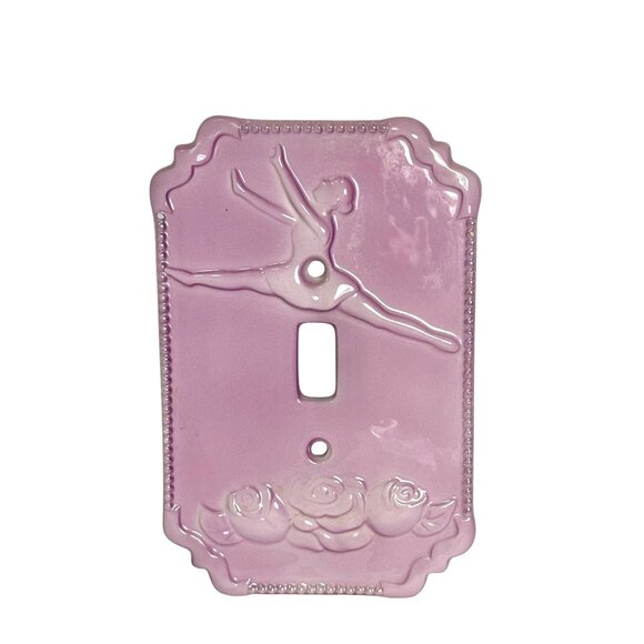 Russ Pink Ceramic Ballerina Switch Plate Cover - Picture 1 of 6